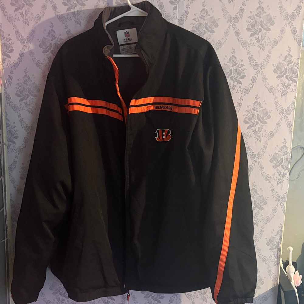 Bengals Black and Orange Men's Bomber Jacket